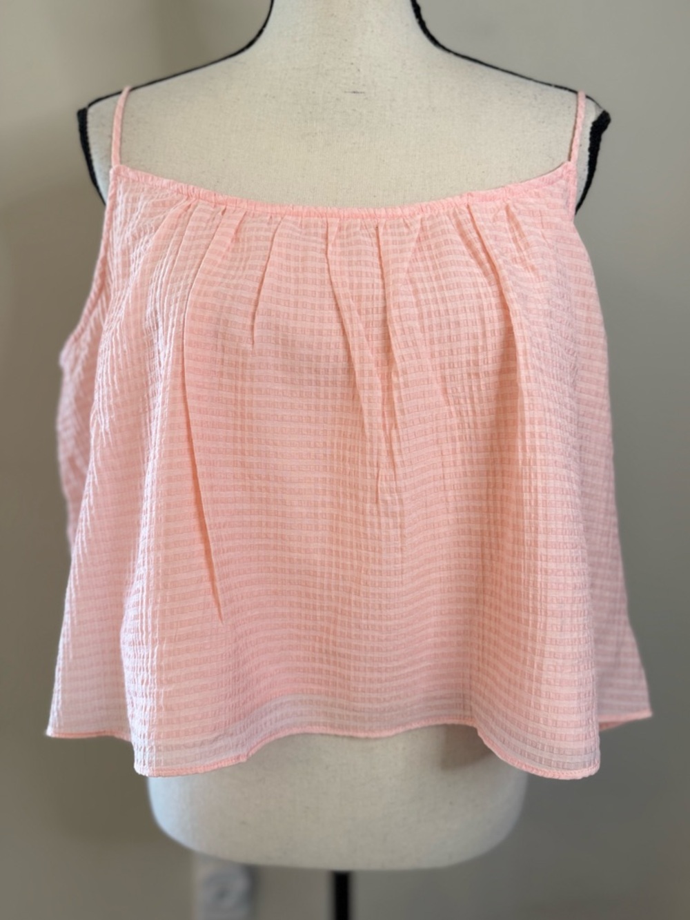 Banana Republic Factory pink flouncy crop tank top SZ LG